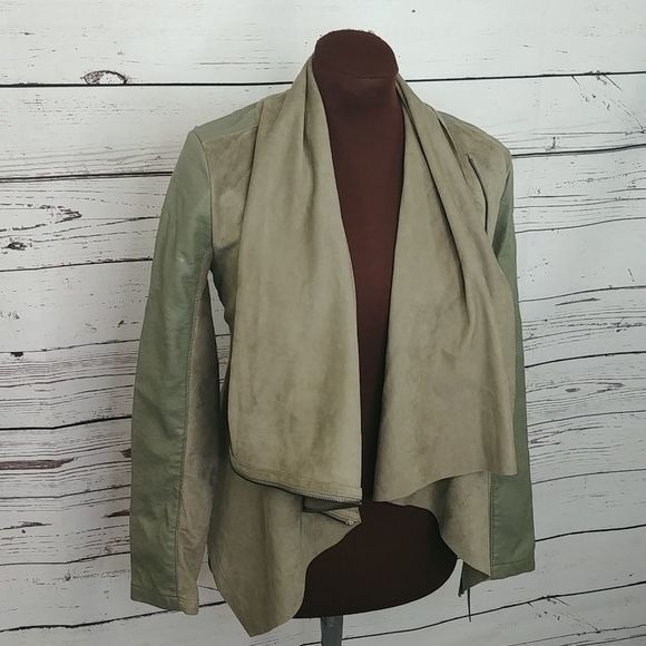 BlankNYC Olive Private‎ Practice Mixed Draped Coat - Picture 6 of 11